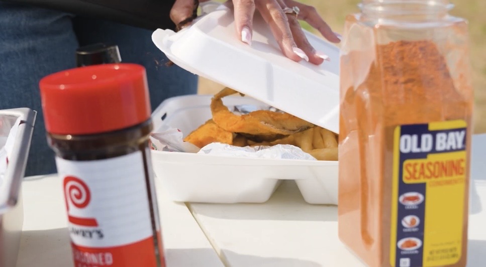 Fish plate with Old Bay seasoning